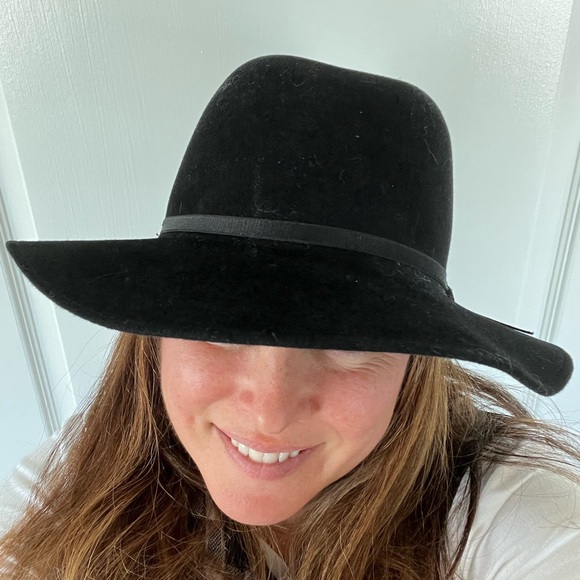 Helen Kaminski black wool wide brim fedora hat - Picture 5 of 12